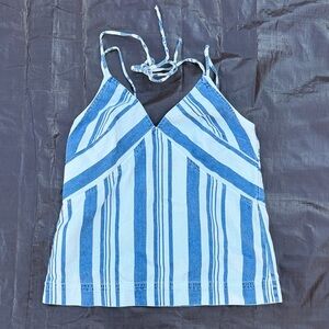 Universal Thread Blue and White Striped Top
